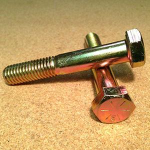 1/2"-13 Grade 8 Hex Bolt - Yellow Zinc - Coarse Thread