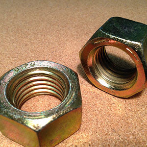 Fastenere 1"-8 Grade 8 Finished Hex Nuts - Yellow Zinc Plated Steel (Qty 5)